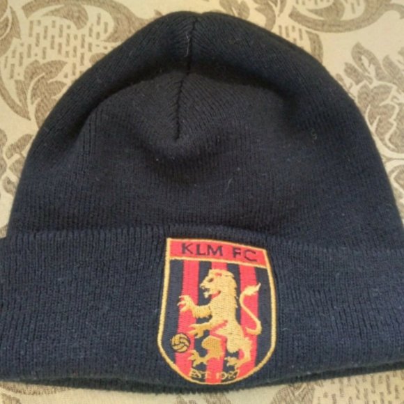 KLM FC BEANIE,Toque Black Cap Fold over - Picture 1 of 3